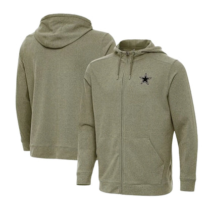Men's Antigua Olive Dallas Cowboys Hoodie Jacket