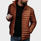 Men Antique Brown Puffer Quilted Jacket