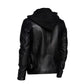Men Black Detachable Hooded Jacket