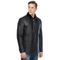 Men’s Real Black Leather Shearling Jacket