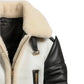 Men’s Black & White Aviator B3 Bomber Leather Jacket