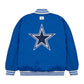Men’s Dallas Cowboys Blue Satin Full-Snap Bomber Jacket