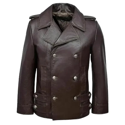 Men’s Dark Brown Leather Blazer [MConverter.eu]