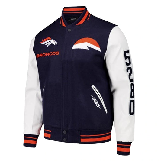 Men’s Denver Broncos Pro Standard Navy Varsity Jacket