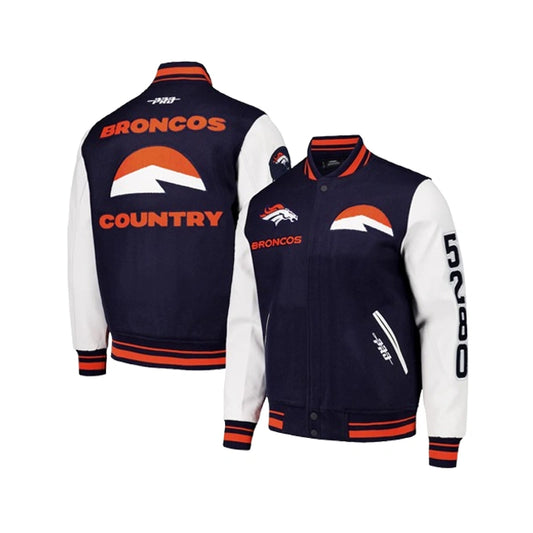Men's Denver Broncos Pro Standard Navy Varsity Jacket