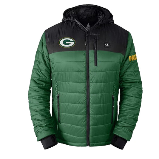 Men’s Green Bay Packers Action Heat Green 5V Puffer Jacket