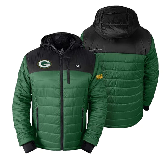 Men's Green Bay Packers Action Heat Green 5V Puffer Jacket