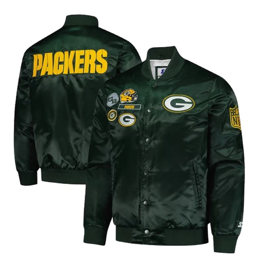 Men's Green Bay Packers Starter Green Exclusive Varsity Jacket