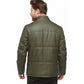 Men’s Real Green Leather Inflatable Jacket