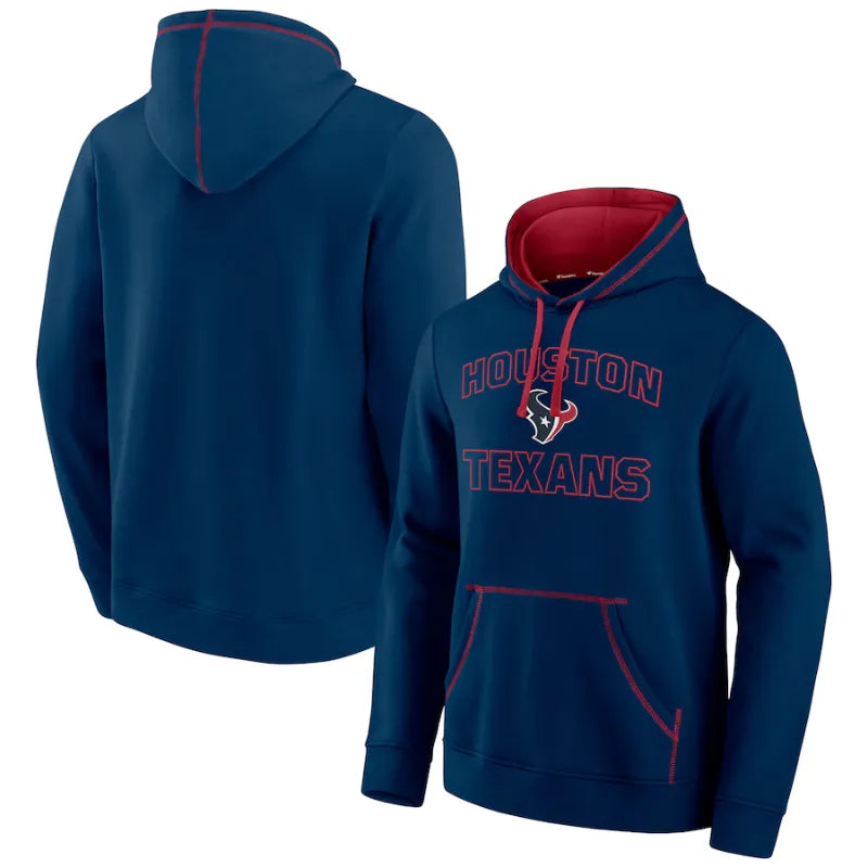 Men's Houston Texans Fanatics Navy Tiebreaker Pullover Hoodie