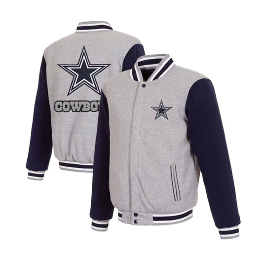 Men’s JH Design Gray Navy Dallas Cowboys Jacket