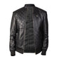 Men Moda Black Leather Jacket