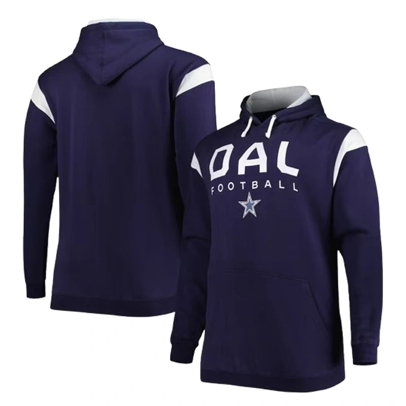 Men's Navy Dallas Cowboys Big &amp; Tall Pullover Hoodie