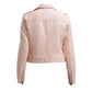 Womens Pink Biker Leather Jacket