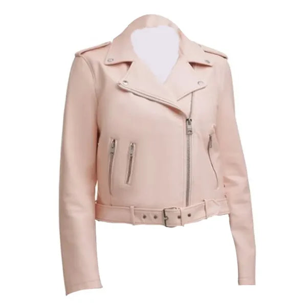 Mens-Pink-Biker-Leather-Jacket