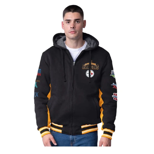Men's Pittsburgh Steelers G-III Extreme Black Hooded Jacket