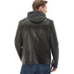 Men’s Real Black Leather Hooded Vegetal Jacket
