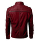 Men’s Stand Collar Casual Leather Jacket