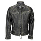 Men’s Biker Cafe Racer Leather Jacket