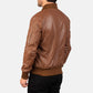 Bomia Ma-1 Brown Leather Bomber Jacket