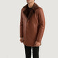Cinnamon Brown Leather Fur Coat