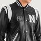 Liberte New York Black Leather Varsity Jacket