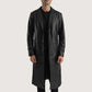 Mateo Brown Leather Single Breasted Coat