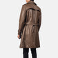 Royson Brown Leather Duster Coat
