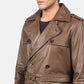 Royson Brown Leather Duster Coat