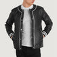 Willis Black Leather Varsity Jacket