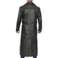 Men’s Black Long Leather Duster Coat