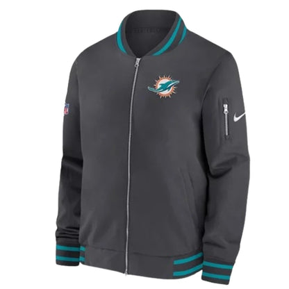 Mike McDaniels Miami Dolphins Sideline Bomber Jacket