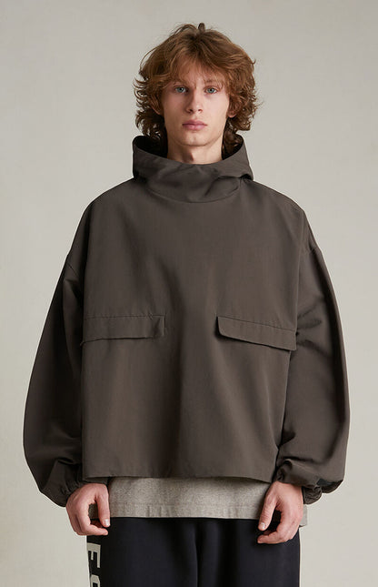 Military Nylon Anorak Brown Hooded