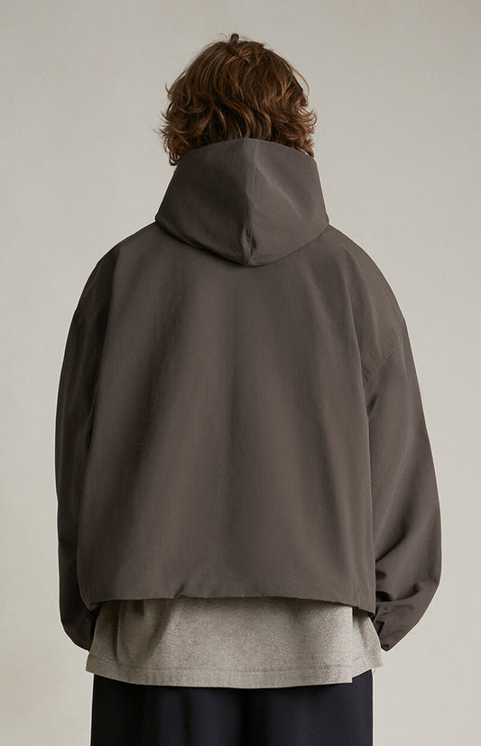 Military Nylon Anorak Grey Hooded