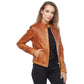 Women’s Real Brown Leather Waxed Jacket