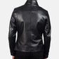 Mod Black Leather Peacoat