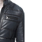Men’s Real Navy Leather Bomber Jacket