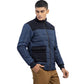 Navy Blue Contrasting Wool Puffer Jacket