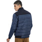 Navy Blue Contrasting Wool Puffer Jacket