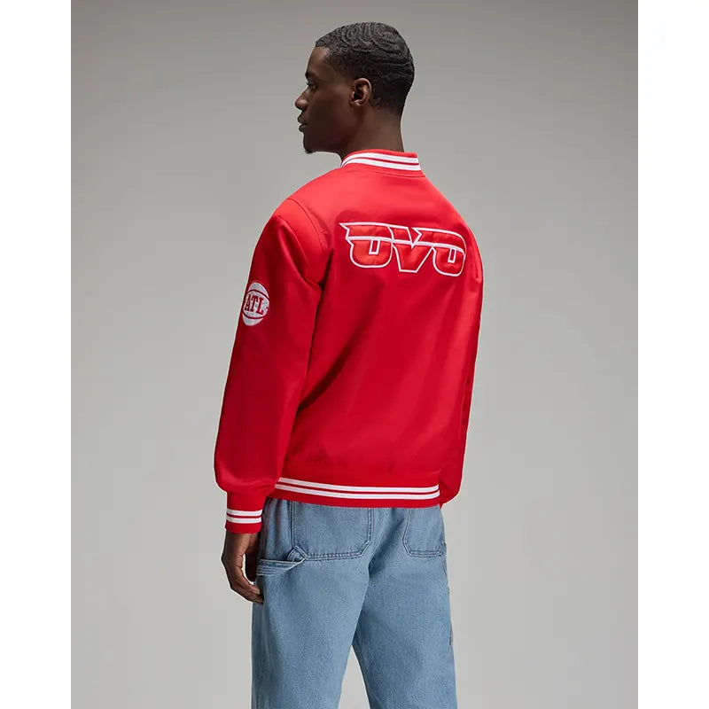 OVO x NBA Atlanta Hawks Satin Varsity Jacket