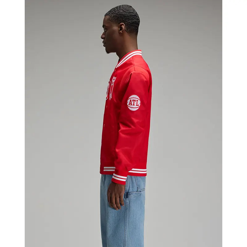 OVO x NBA Atlanta Hawks Satin Varsity Jacket