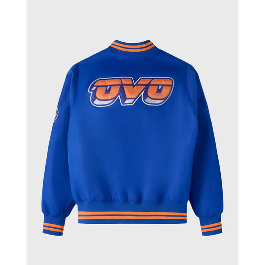 OVO x NBA New York Knicks Satin Varsity Jacket