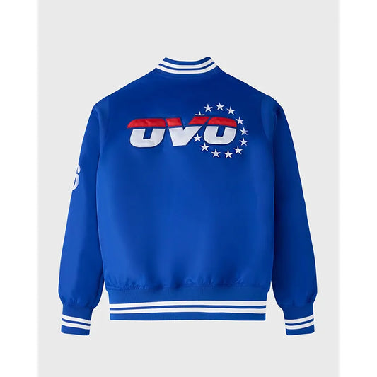 OVO x NBA Philadelphia 76ers Satin Varsity Jacket