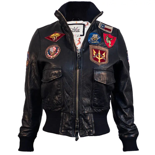 Official Miss Top Gun Leather Jacket