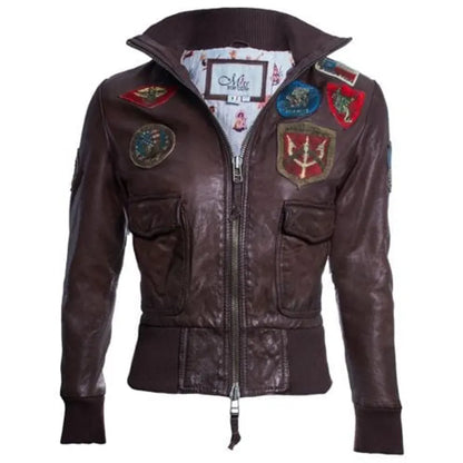 Official Miss Top Gun Leather Jacket