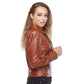 Women’s Real Brown Leather Moto Jacket