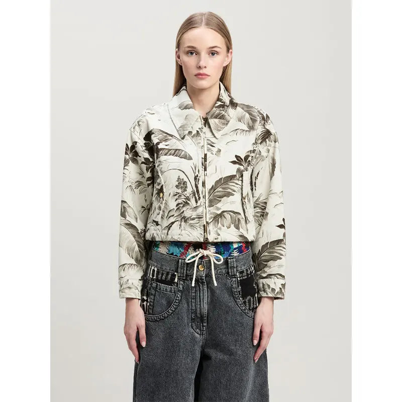 Palm Angels Jungle Print Crop Jacket