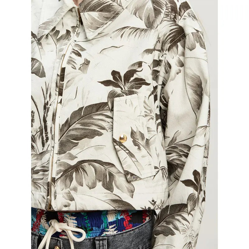 Palm Angels Jungle Print Crop Jacket