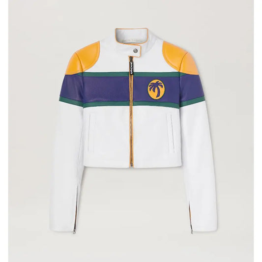 Palm Angels Racing Leather Jacket