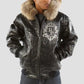 Pelle Pelle Leather Jacket with Fur Hood